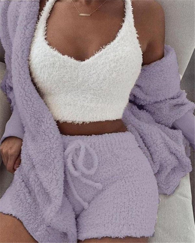 3-Piece Pajama Set - Top, Crop Tank & Shorts – photo 7