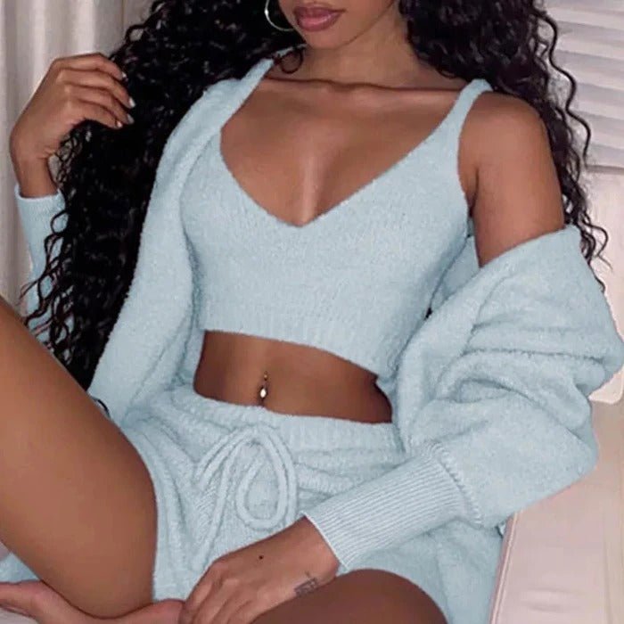 3-Piece Pajama Set - Top, Crop Tank & Shorts – photo 4