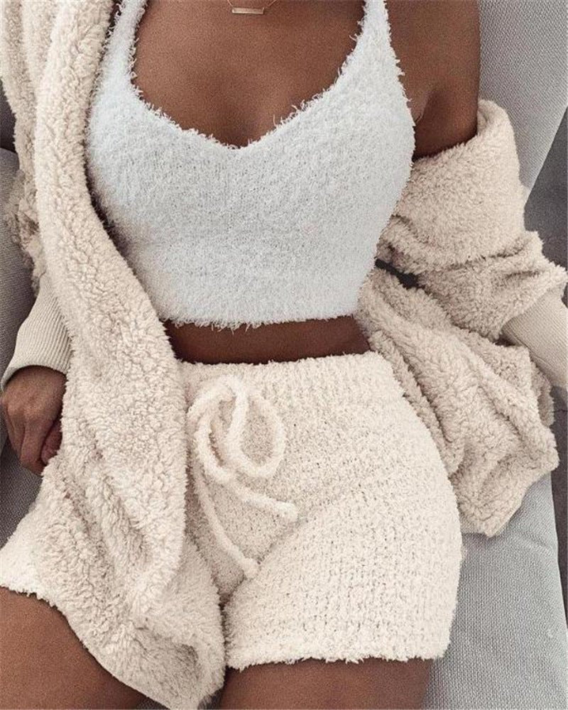3-Piece Pajama Set - Top, Crop Tank & Shorts – photo 2