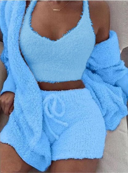 3-Piece Pajama Set - Top, Crop Tank & Shorts – photo 12