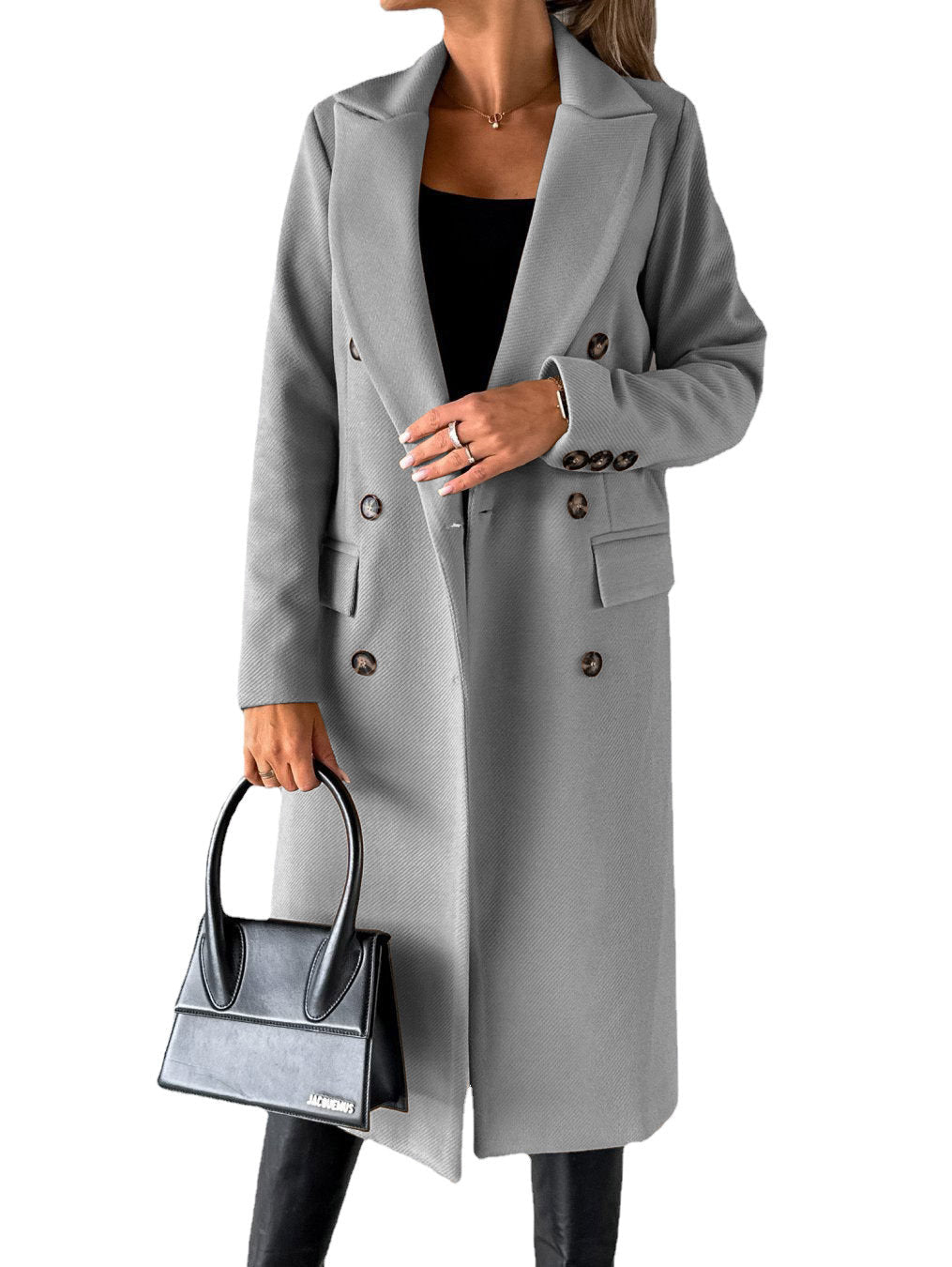 Double-Breasted Long Lapel Coat – photo 10