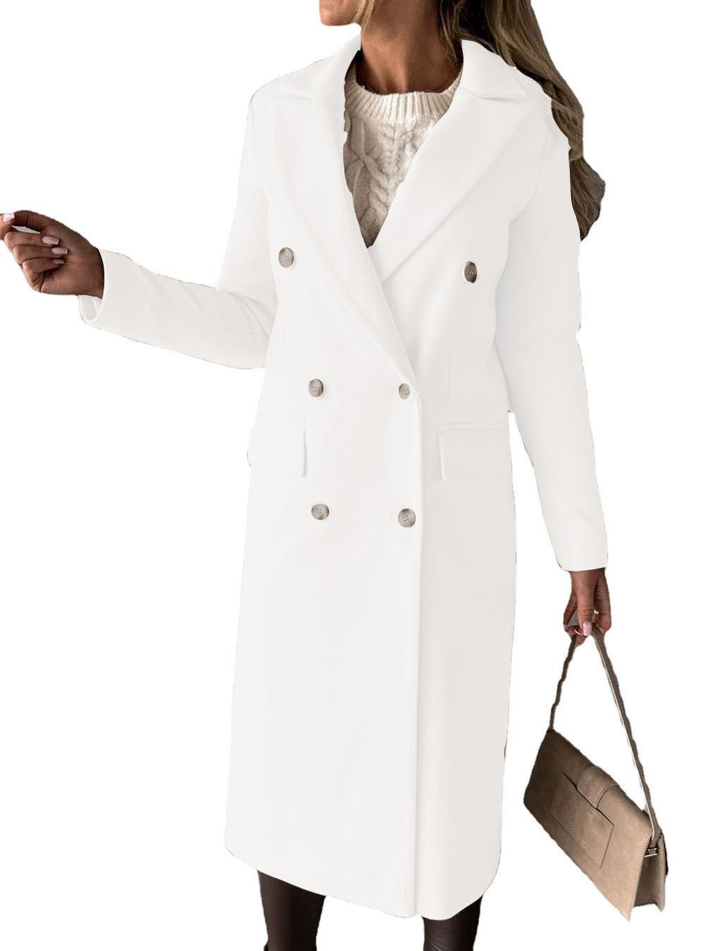 Double-Breasted Long Lapel Coat – photo 14