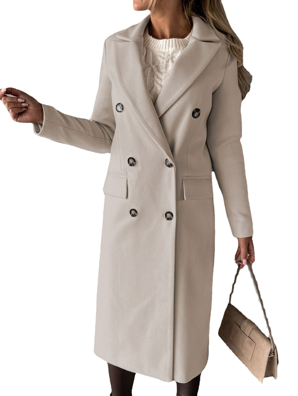 Double-Breasted Long Lapel Coat – photo 12