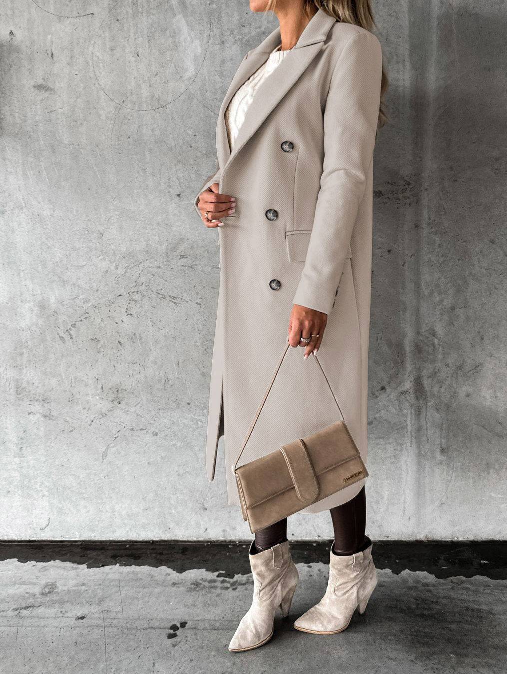 Double-Breasted Long Lapel Coat – photo 6