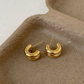 Glossy Double Metal Stud Earrings – photo 3