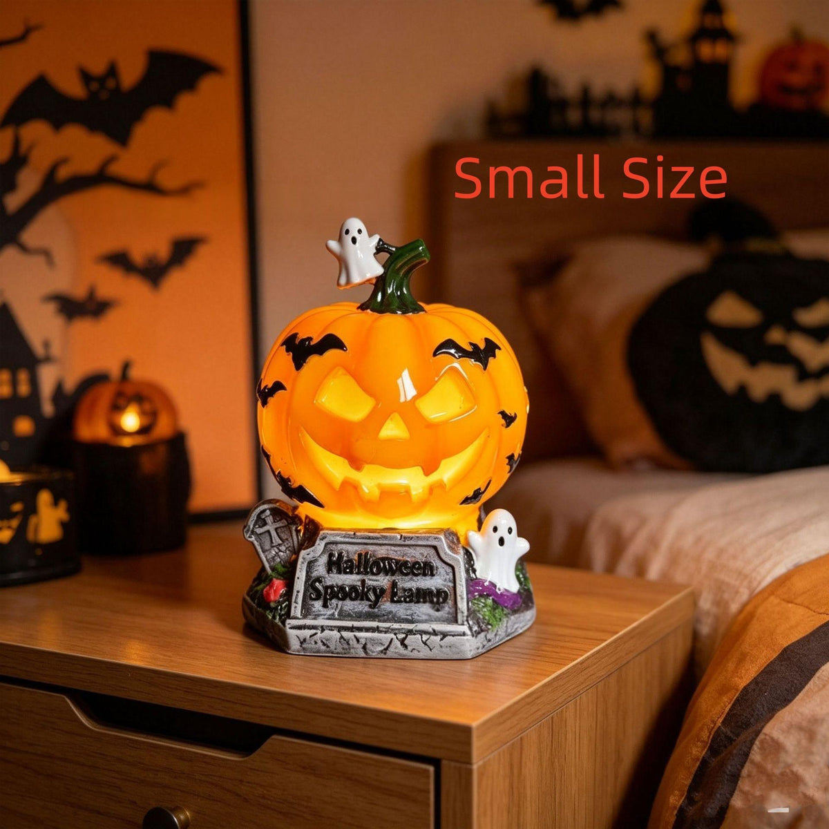 Glowing Resin Pumpkin Lamp - USB Halloween Light – photo 4