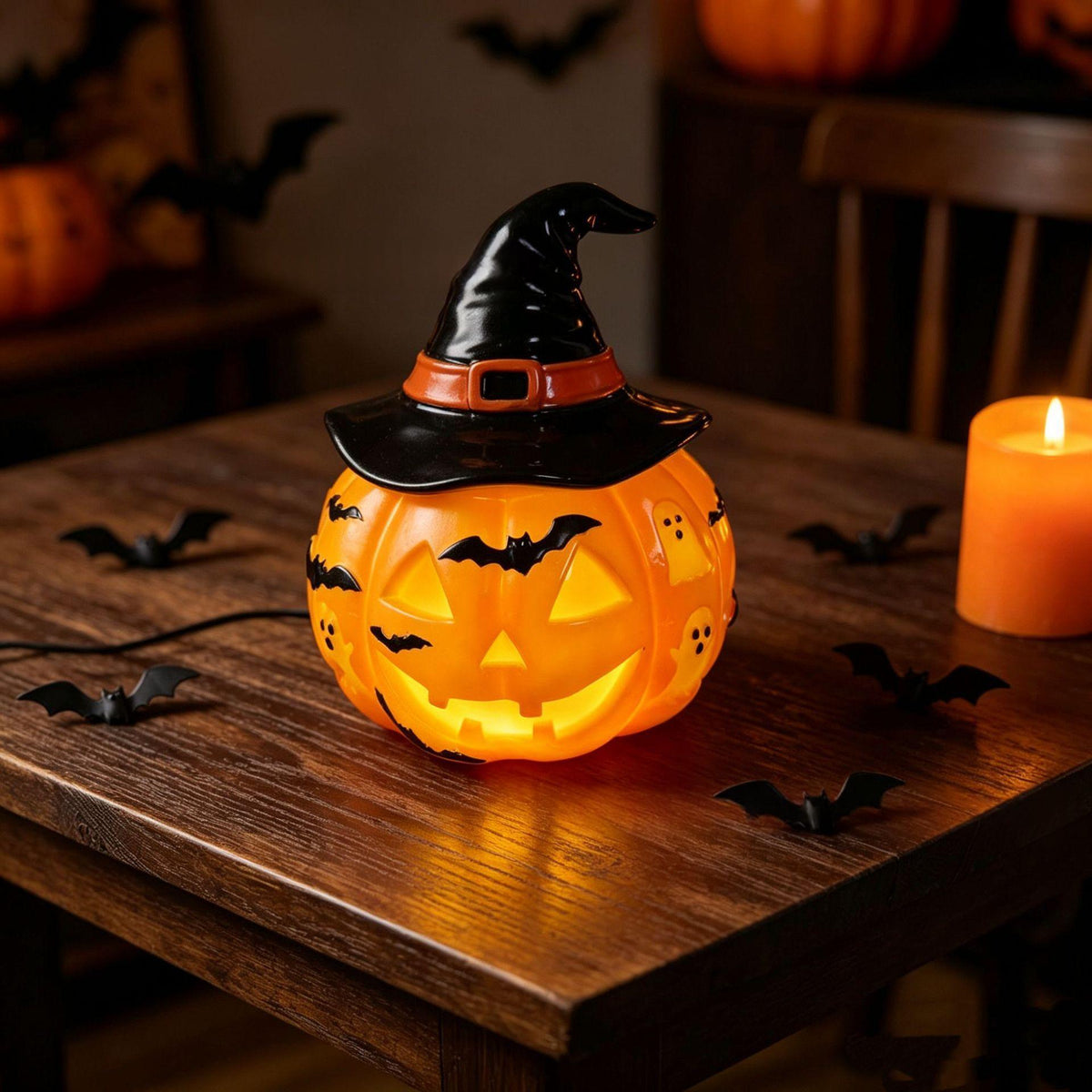 Glowing Resin Pumpkin Lamp - USB Halloween Light – photo 9