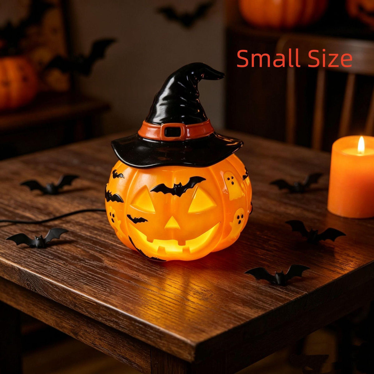 Glowing Resin Pumpkin Lamp - USB Halloween Light – photo 10