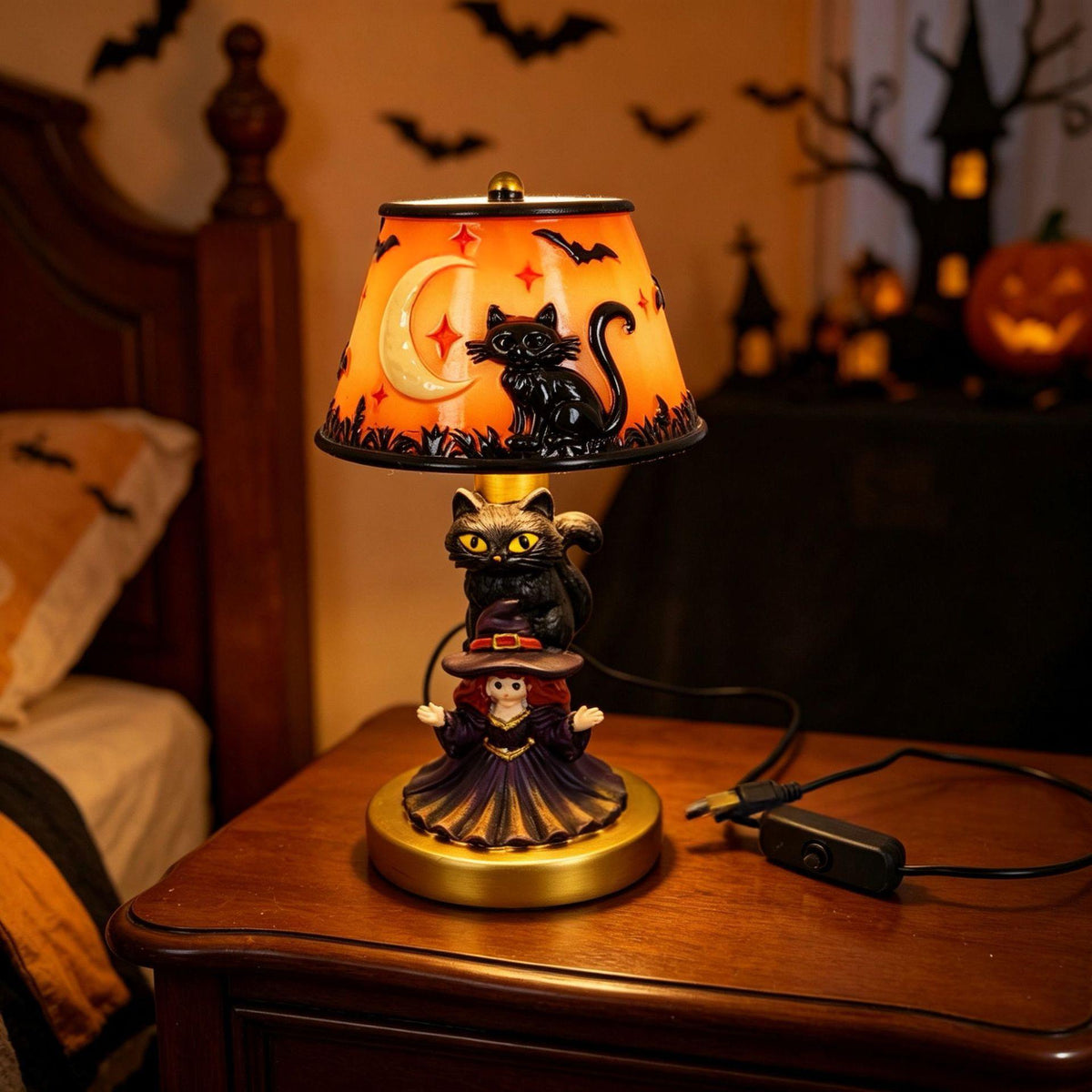 Glowing Resin Pumpkin Lamp - USB Halloween Light – photo 13
