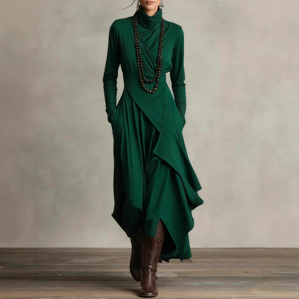 High Neck Cross-Sleeve Bodycon Dress – photo 7