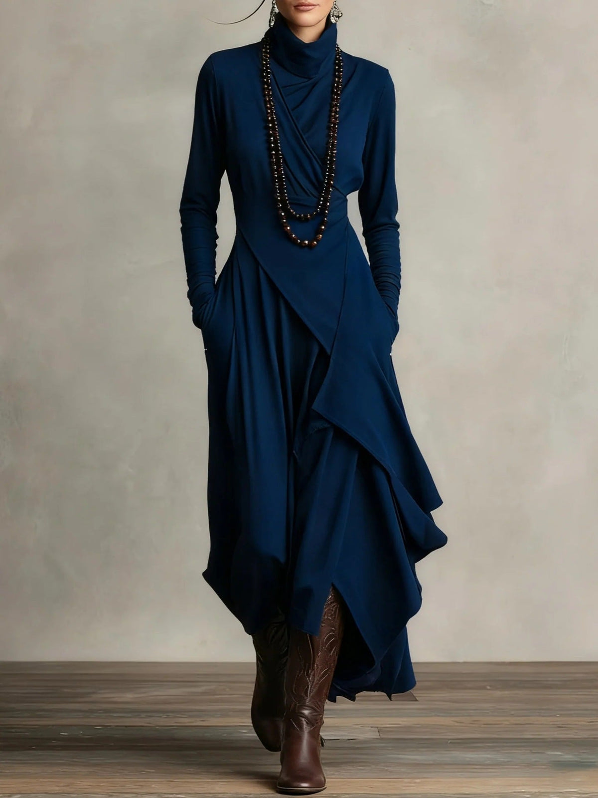 High Neck Cross-Sleeve Bodycon Dress – photo 10
