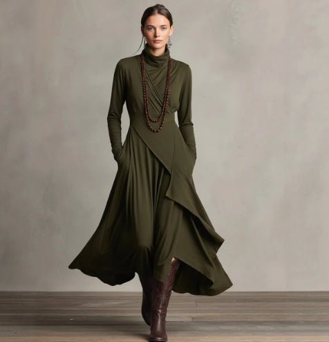 High Neck Cross-Sleeve Bodycon Dress – photo 11
