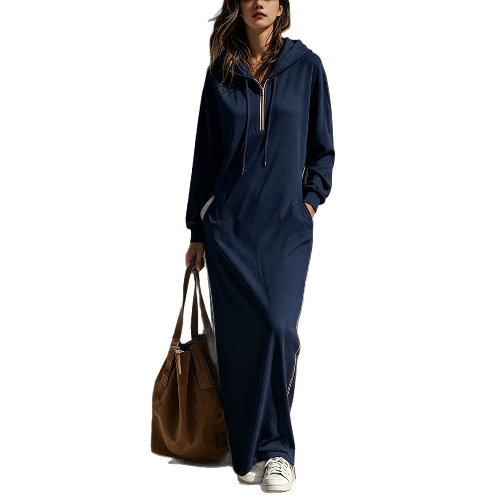 Hooded Half-Zip Long-Sleeve Dress – photo 5