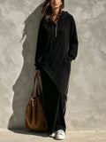 Hooded Half-Zip Long-Sleeve Dress – photo 3