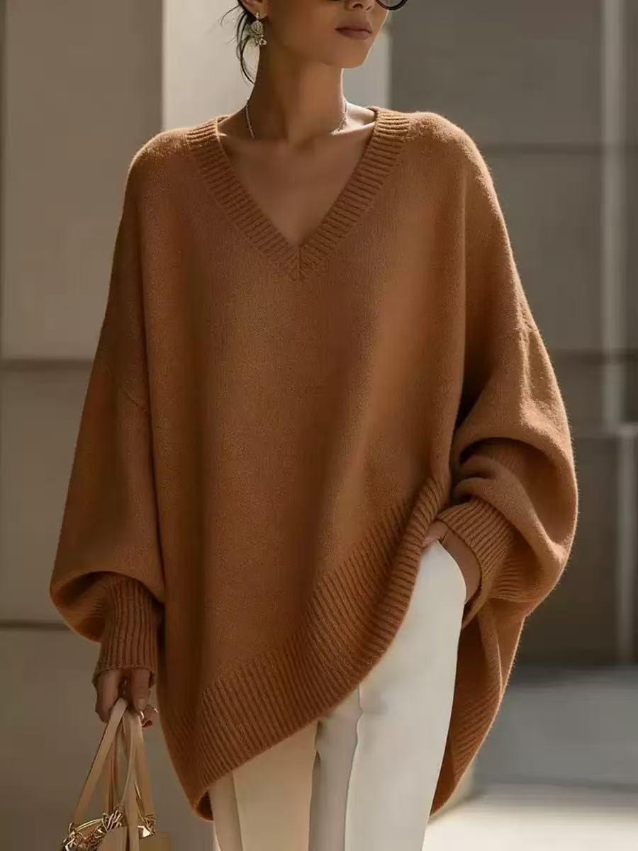 Loose V-Neck Knit Sweater – photo 12
