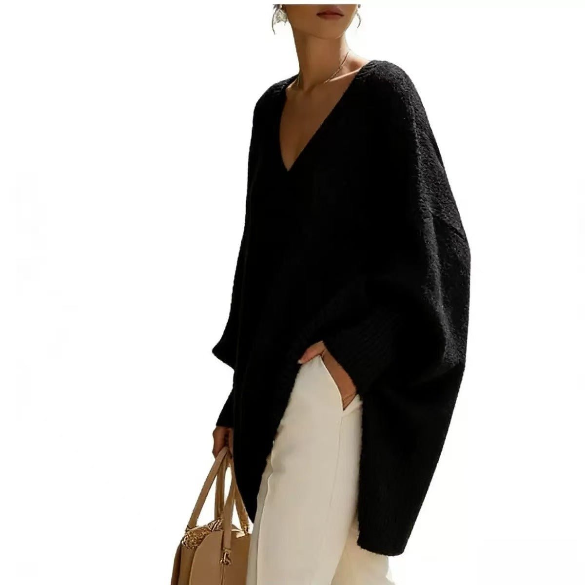 Loose V-Neck Knit Sweater – photo 11