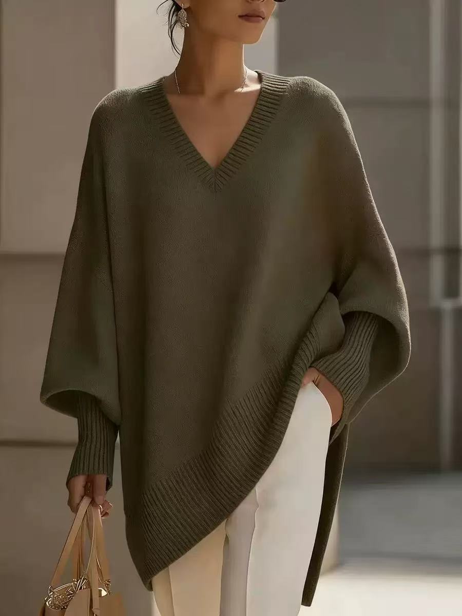 Loose V-Neck Knit Sweater – photo 4