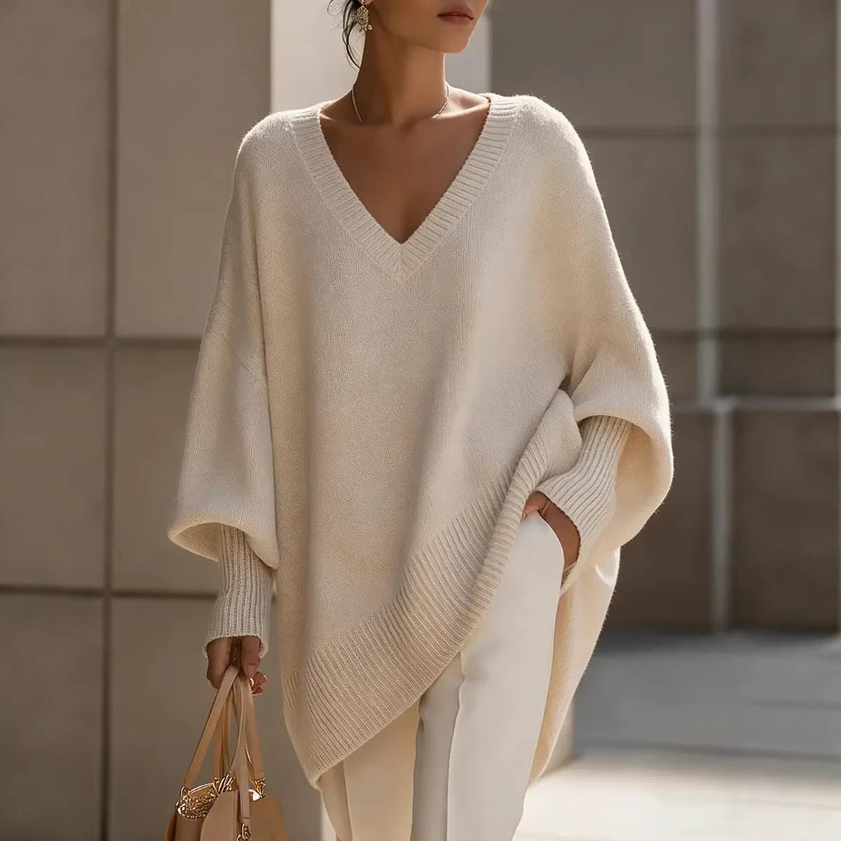 Loose V-Neck Knit Sweater – photo 2