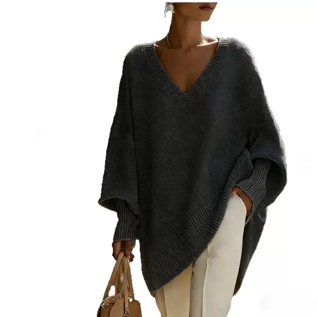 Loose V-Neck Knit Sweater – photo 14