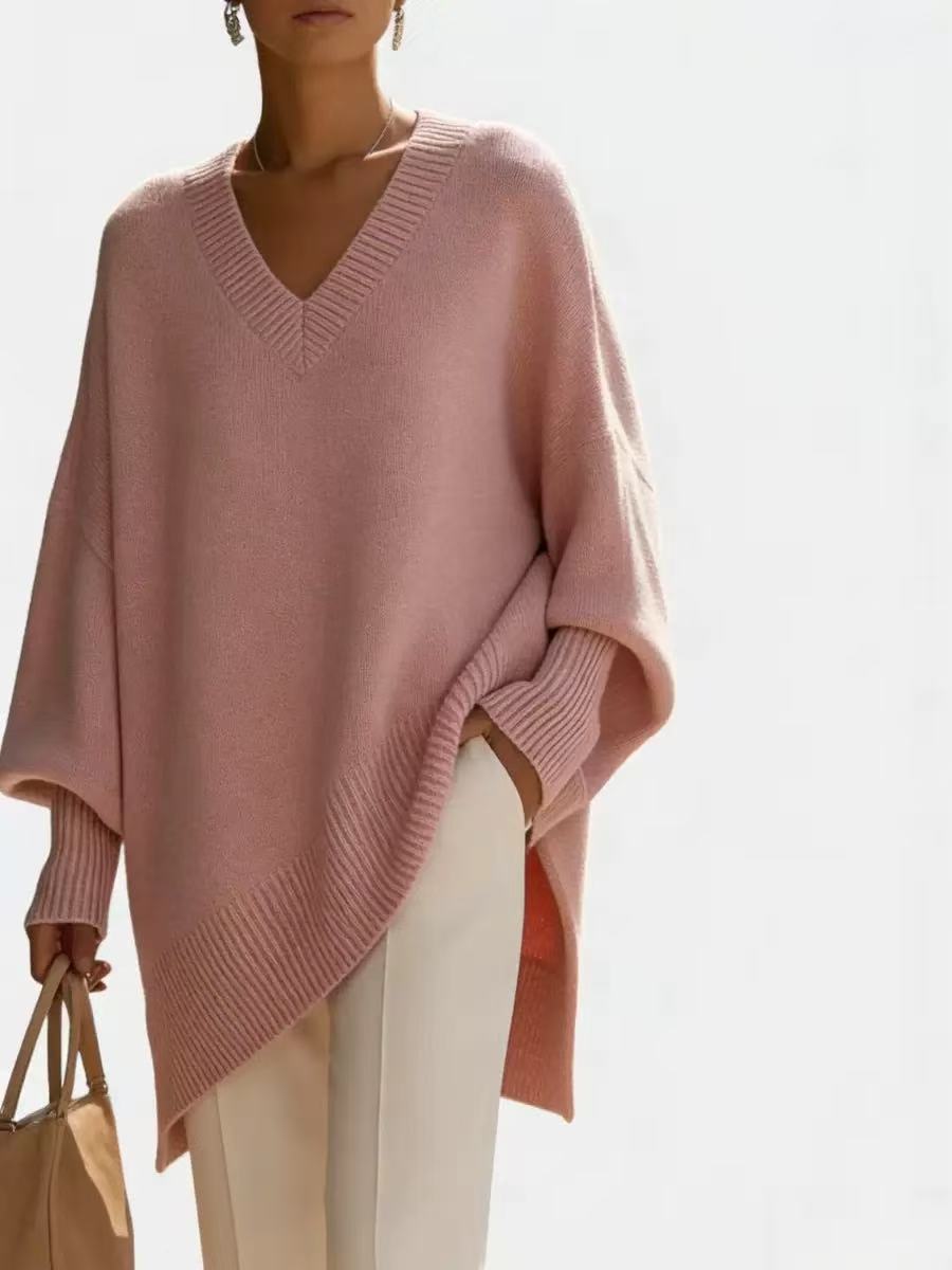 Loose V-Neck Knit Sweater – photo 16