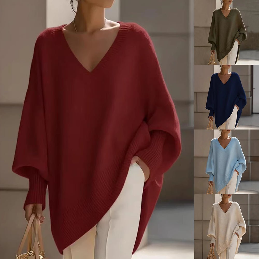 Loose V-Neck Knit Sweater