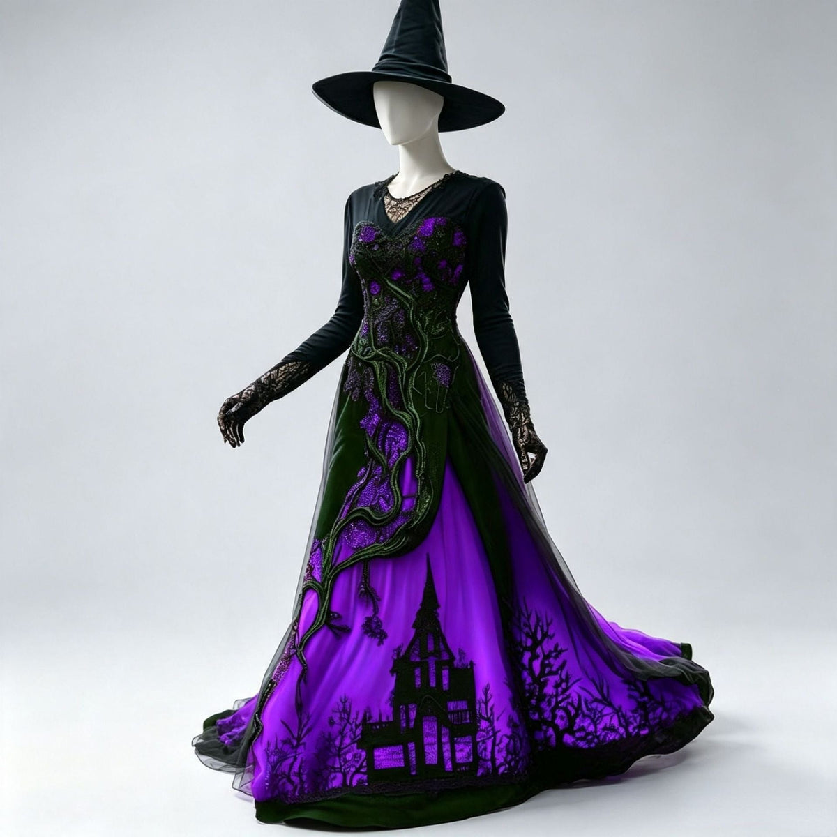 Thorn Lace Chiffon Gown - Halloween Costume Dress – photo 2