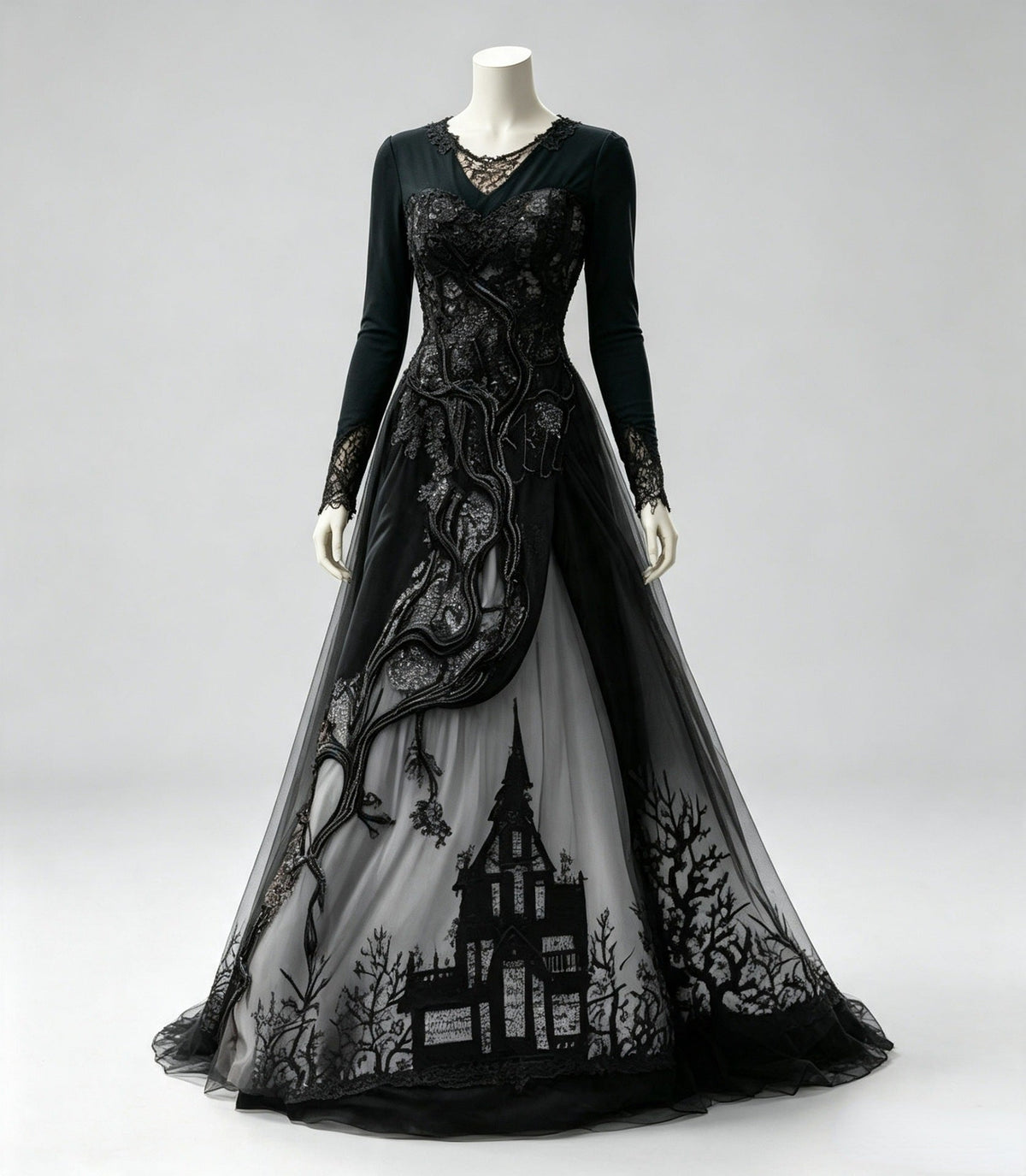 Thorn Lace Chiffon Gown - Halloween Costume Dress – photo 5