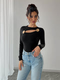 Rose Cutout Long-Sleeve Top – photo 3