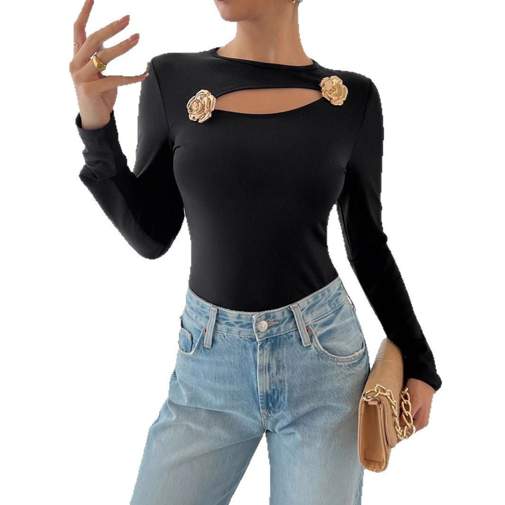 Rose Cutout Long-Sleeve Top – photo 6