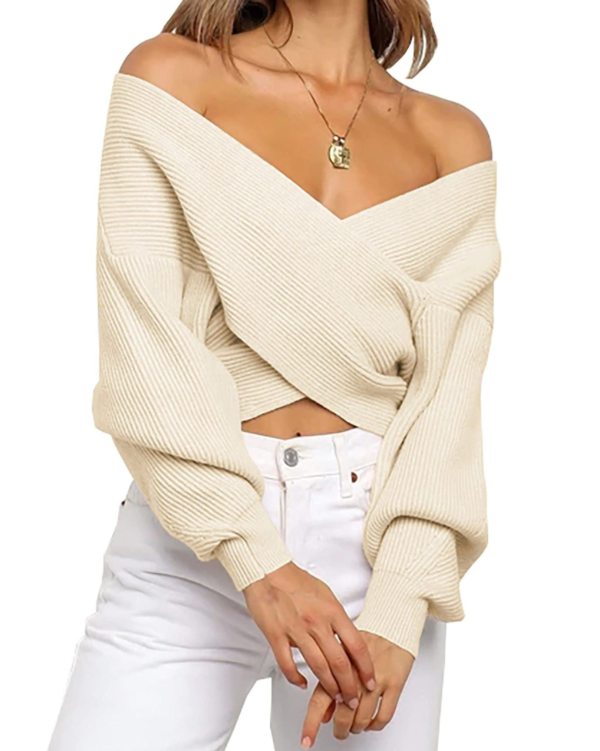 Women's Long-Sleeve V-Neck Pullover Sweater – photo 6