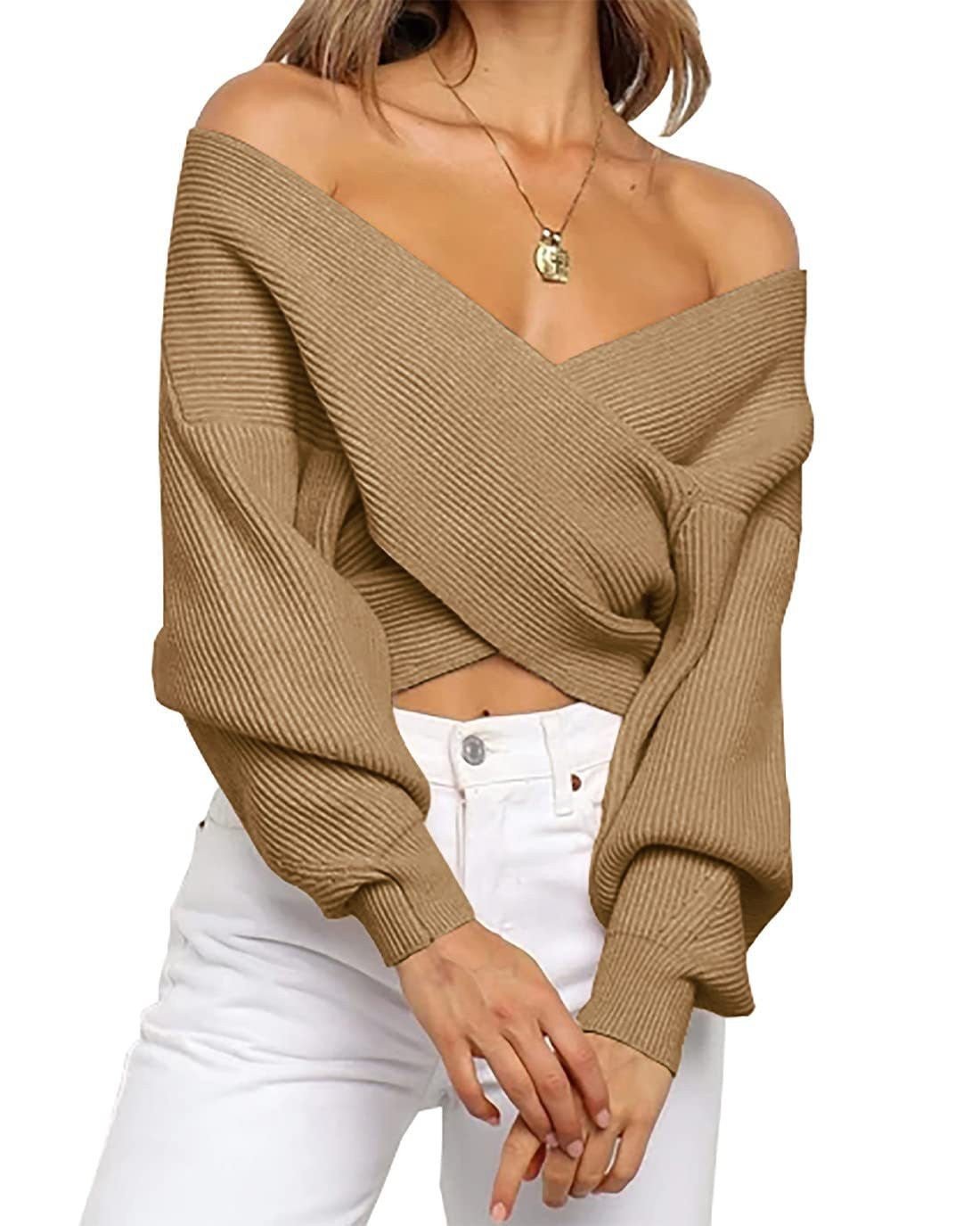 Women's Long-Sleeve V-Neck Pullover Sweater – photo 4