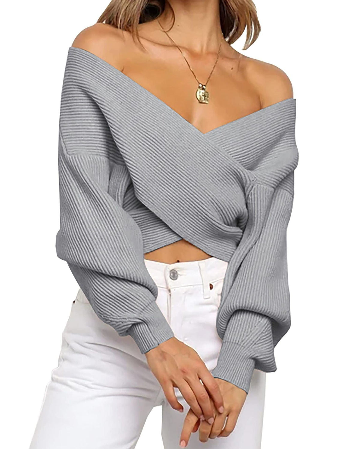 Women's Long-Sleeve V-Neck Pullover Sweater – photo 3